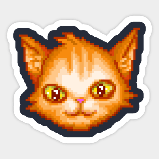 HappyCat Smiling Pixel Art Sticker